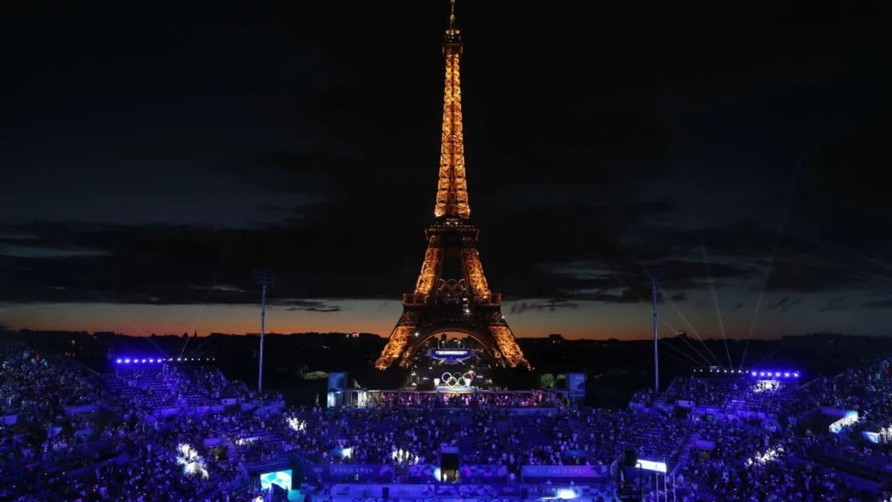 Paris 2024 Olympic Closing Ceremony backdrop