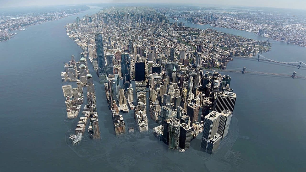 Megalopolis facing sea level rise backdrop