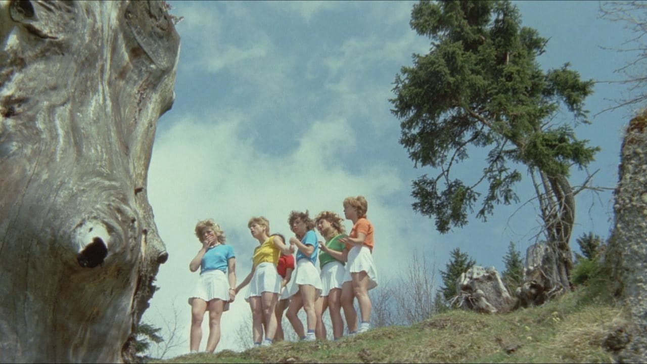 Six Swedish Girls in Alps backdrop