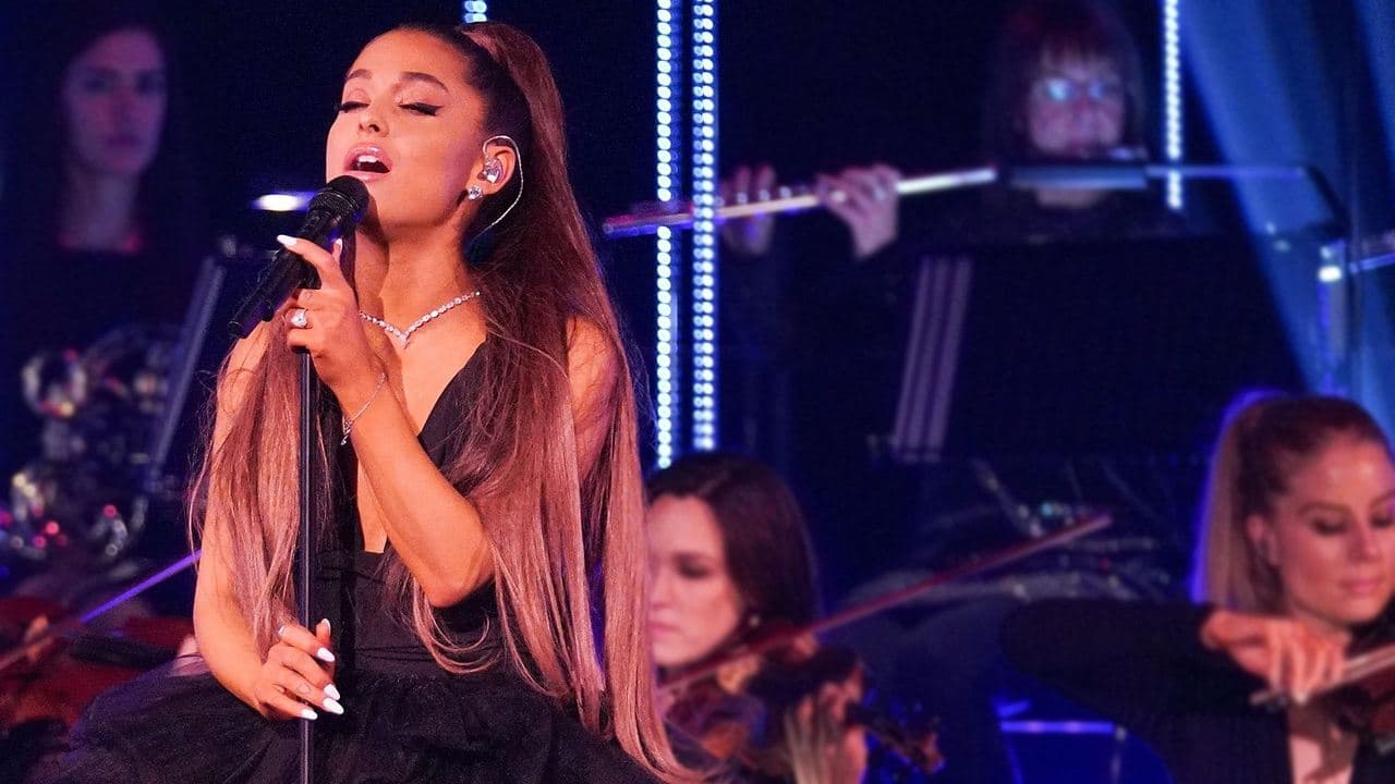 Ariana Grande at the BBC backdrop