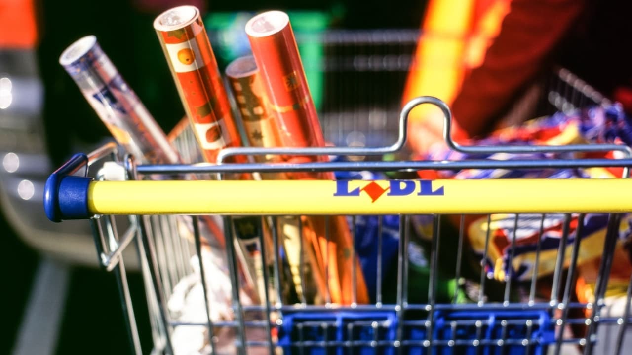 Inside Lidl at Christmas backdrop