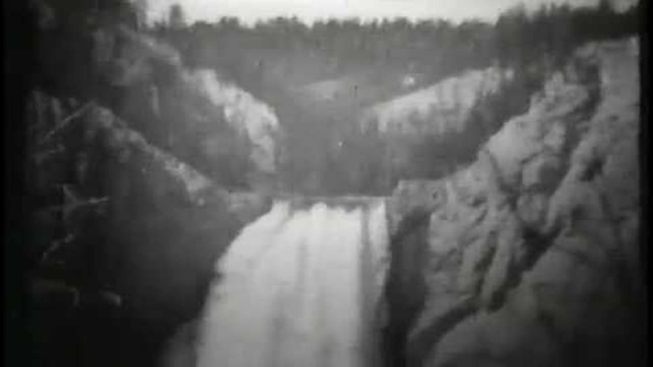 Lower Falls, Grand Canyon, Yellowstone Park backdrop