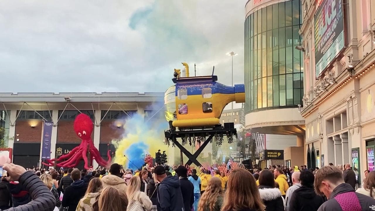 Liverpool. The Blue and Yellow Submarine backdrop