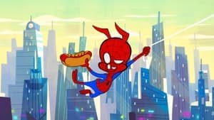 Spider-Ham: Caught in a Ham backdrop