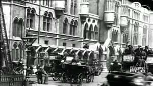 Leisurely Pedestrians, Open Topped Buses and Hansom Cabs with Trotting Horses backdrop